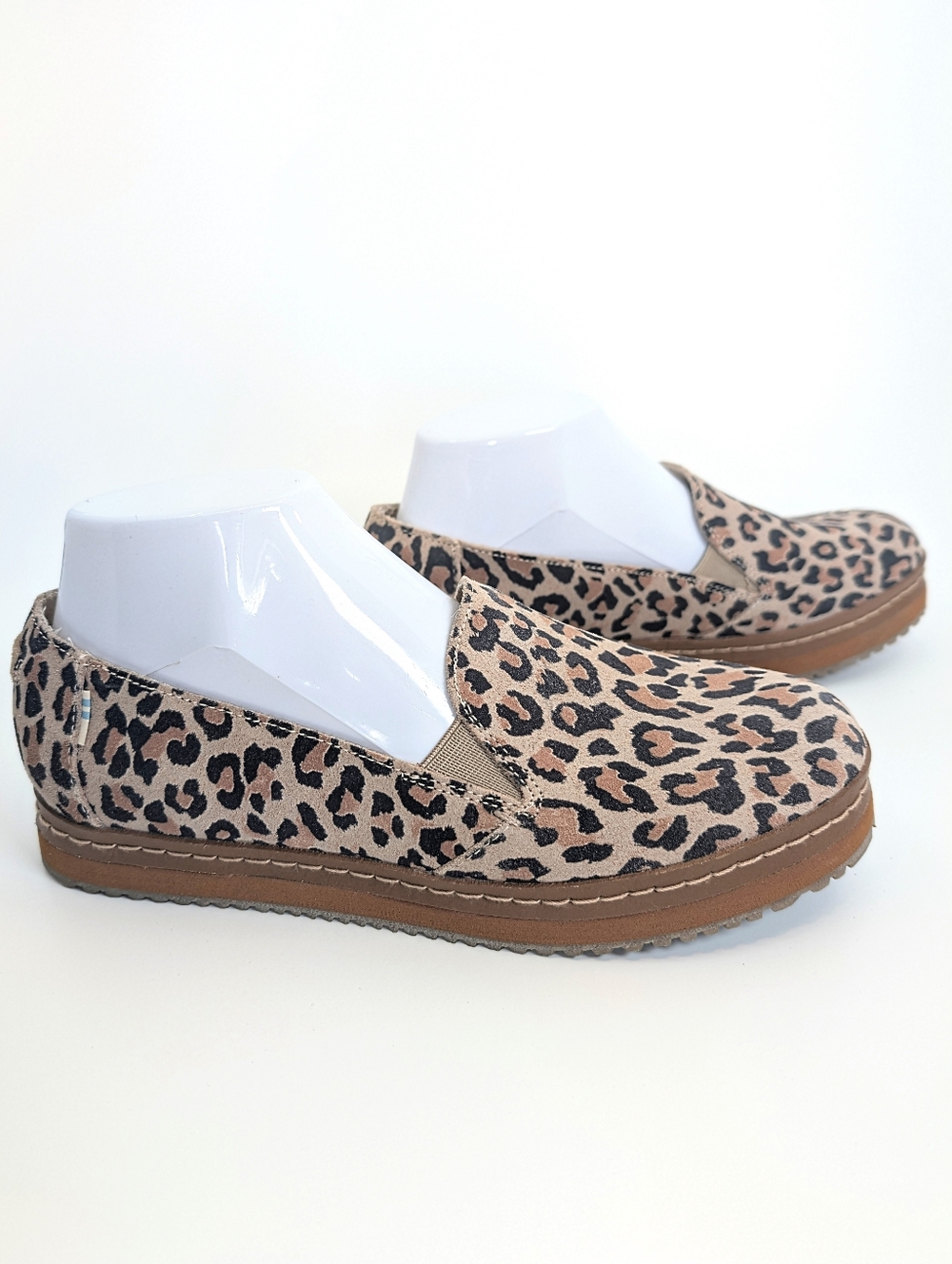 Toms Palma Leopard Cheetah Print Genuine Leather Slip On Shoes Size 8